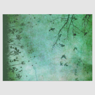 Green Silhouette Art Tissue Paper