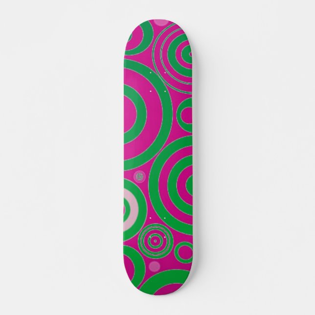 Green Silhouette Circles Skateboard (Front)