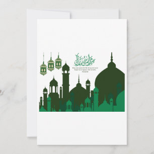 Green Silhouette Mosque Eid-ul-Adha Mubarak card