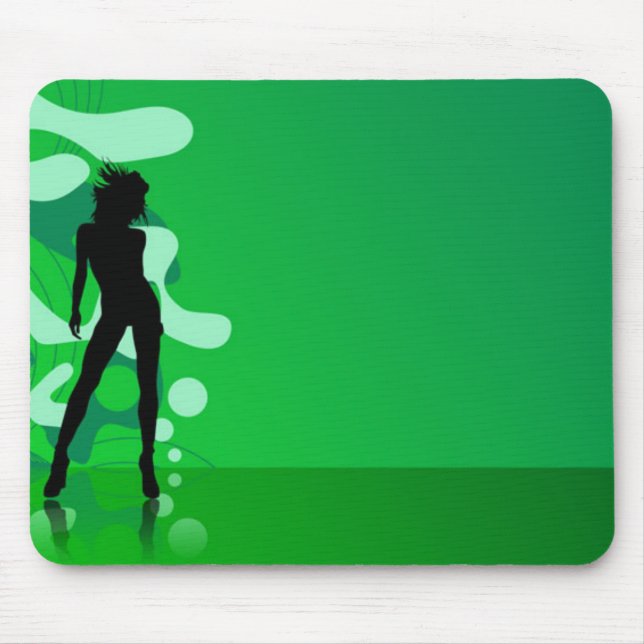 Green Silhouette Mouse Mat (Front)