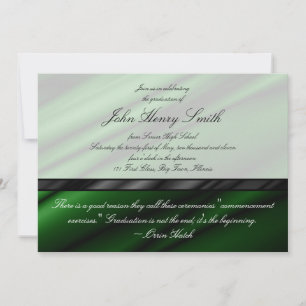 Green Silk Graduation Invitation/Announcement Invitation
