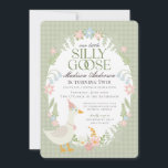 Green Silly Goose Floral Gingham Birthday Party Invitation<br><div class="desc">A silly goose is another year older. This Silly Goose Party Decor Collection is perfect for celebrating your sweet little girl! Featuring an adorable silly goose, pastel florals, and soft gingham patterns, this collection is perfect for adding a touch of playful elegance to any party. Whether it’s for a birthday...</div>