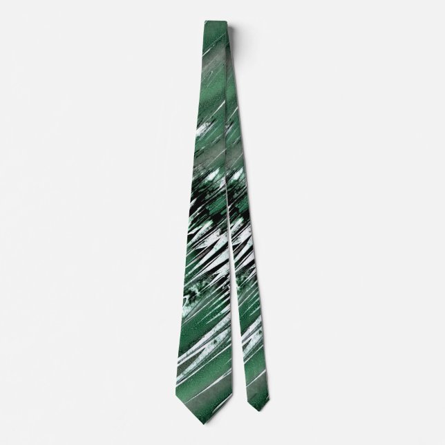 Green Silver and Black Sharp Tie (Front)