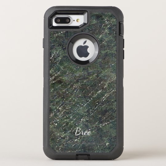 Green & Silver Army Camo Sparkle Elegant Glam OtterBox Defender iPhone 8 Plus/7 Plus Case