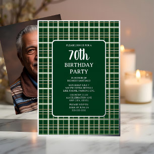 Green Silver Geometric 70th Custom Birthday Party
