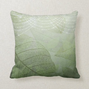 Green Silver Glitter Elegant Romantic Fantasy Cushion