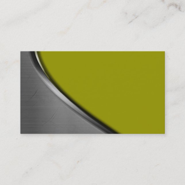 Green Silver Metal Curve Business Cards (Front)