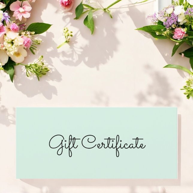 Green Simple Beauty Business Gift Certificate (Creator Uploaded)
