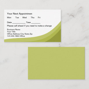 Green Simple Business Client Appointment Cards