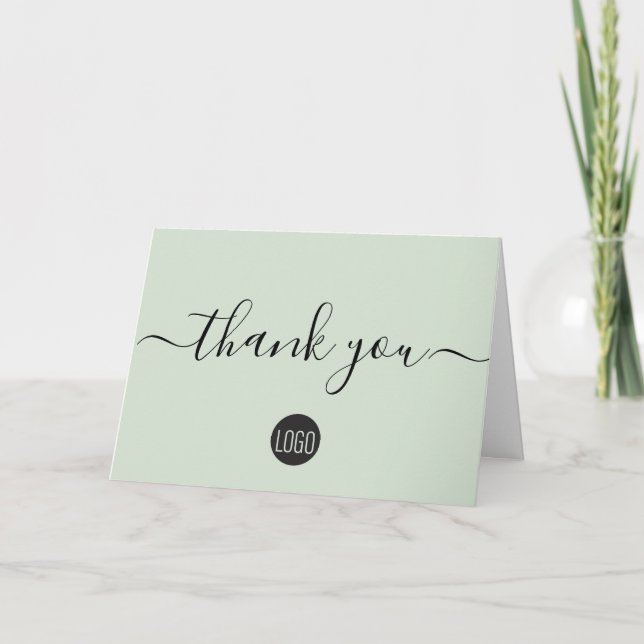 Green simple business customer appreciation thank you card (Front)