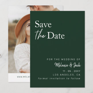 Green Simple Calligraphy Photo Save The Date