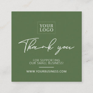 Green Simple Modern Business Thank you Insert Card