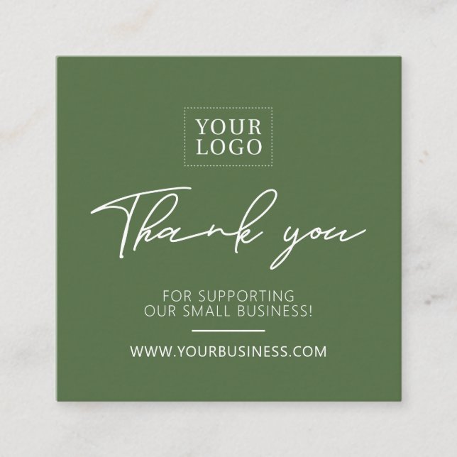 Green Simple Modern Business Thank you Insert Card (Front)