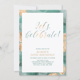 Green Simple Modern Pattern Adult Birthday Party Invitation