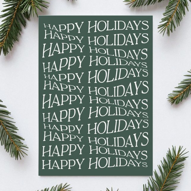 Green Simple Modern Unique Elegant Happy Holidays Holiday Card (Green Simple Modern Unique Elegant Happy Holidays Holiday Card)