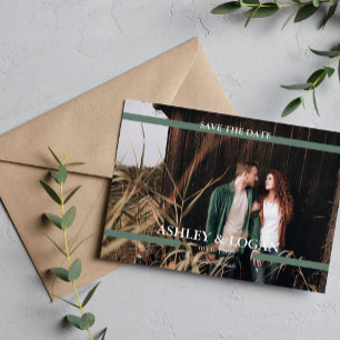 Green Simple Modern Wedding Save the Date