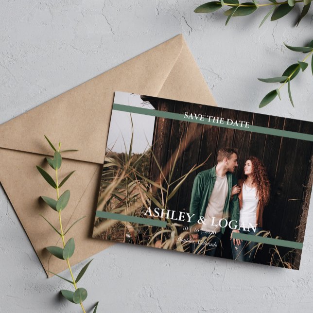 Green Simple Modern Wedding Save the Date (Creator Uploaded)