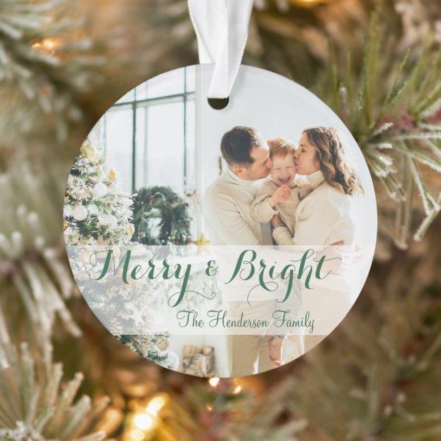 Green Simple Photo  Ornament (Tree)
