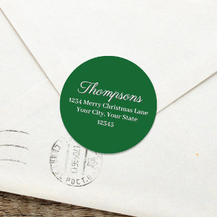 Green Simple Return Address Label