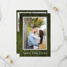 Green Simple Rustic Photo Save The Date