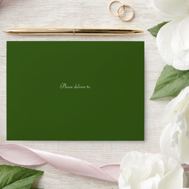 Green simple wedding invitation envelope  (Wedding)