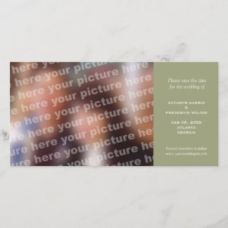 Green simple wedding save the date announcement