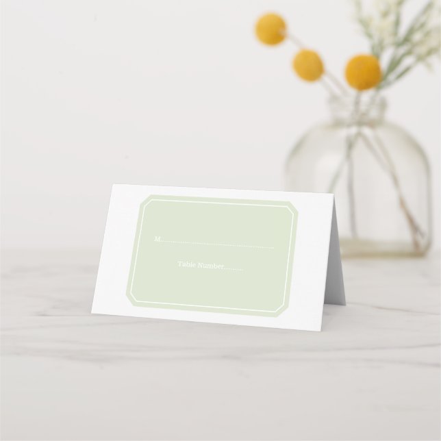 Green Simply Elegant Place Cards (Front)