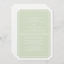 Green Simply Elegant Wedding Invite