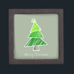 Green Sketchy Christmas Tree Gift Box<br><div class="desc">Cute,  colourful pattern with scribbled christmas trees. Perfect Christmas gift.</div>