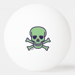 Green Skull 1 star ping pong ball