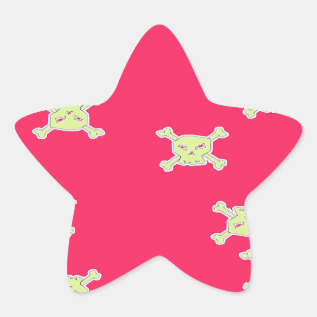 green skull and bones star sticker (Front)