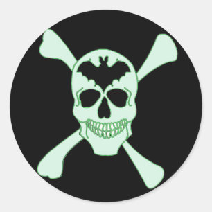 Green Skull And Crossbones Stickers