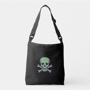 Green Skull black crossbody bag