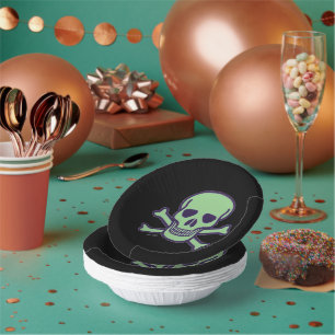 Green Skull black paper bowls Plate