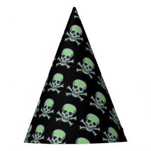 Green Skull black party hats