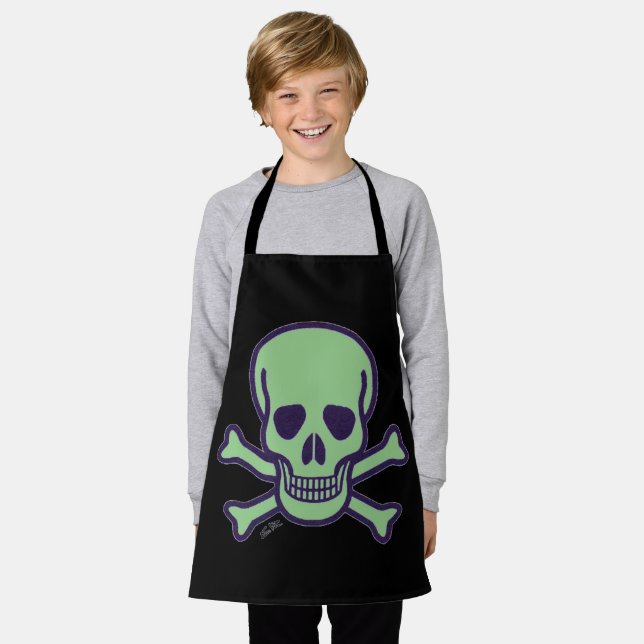 Green Skull boys chef apron (Worn)