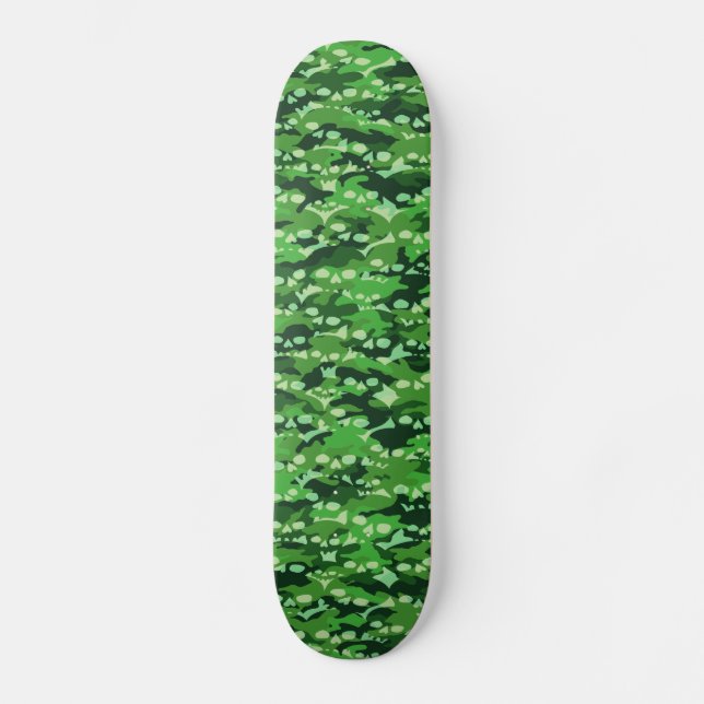 Green Skull Camo Skateboard (Front)