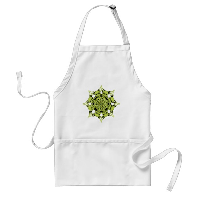 Green Skull Circle Standard Apron (Front)
