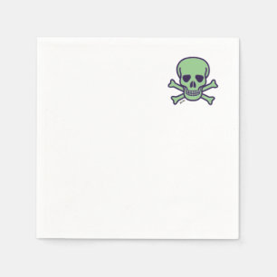 Green Skull cocktail paper napkins corner