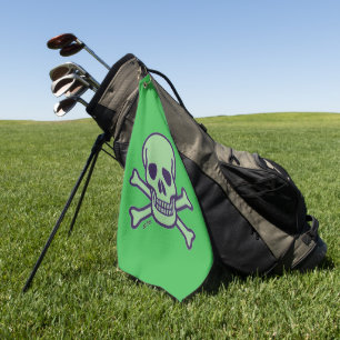 Green Skull green golf towel