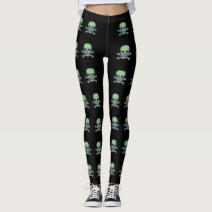 Green Skull large skulls leggings
