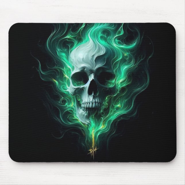 green skull mouse mat (Front)