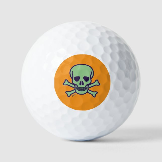 Green Skull orange value golf balls 12 pk (Front)