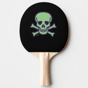 Green Skull ping pong paddle