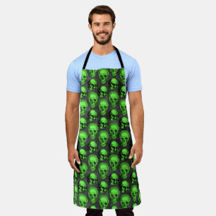 Green Skulls and Sunflower Series Design 2 Apron
