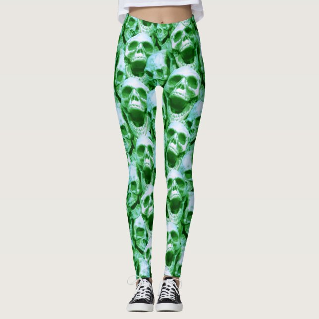 Green Skulls Leggings (Front)