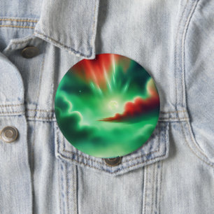green sky 10 cm round badge