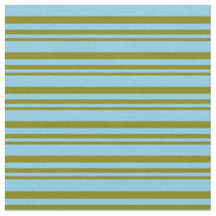 Green & Sky Blue Coloured Stripes Fabric
