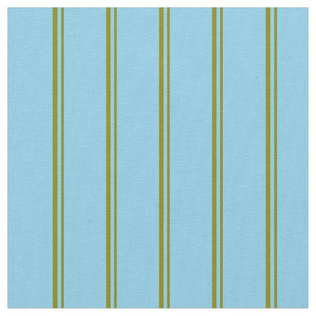 Green & Sky Blue Coloured Stripes Pattern Fabric (Close Up)