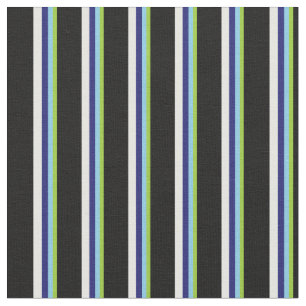 Green, Sky Blue, Midnight Blue, Mint Cream & Black Fabric